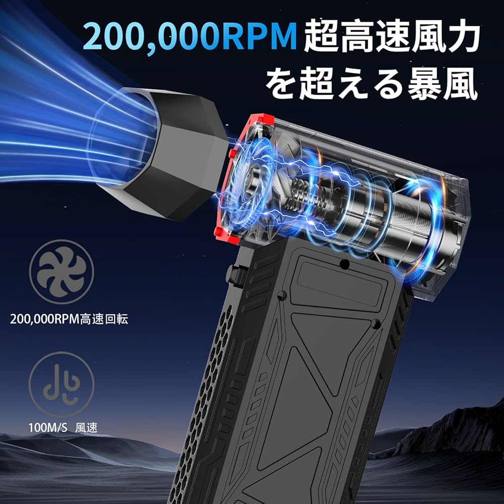 【新品】 ブロワー 洗車 エアダスター 電気エアダスター 55000RPM 軽量 Amazon | エアダスター 充電式 ブロワー 洗車 電動エアダスター